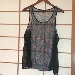 H&M black and pink sheer top, XL